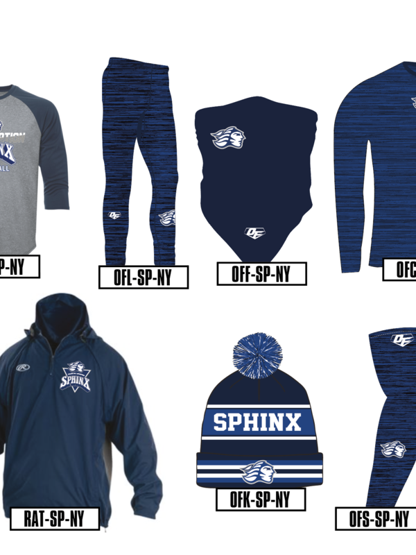 On Field Chandail On Field Authentic manches 3/4 Sphinx du College de l'Assomption Baseball gris charcoal et bleu marine en sérigraphie - OFU-SP-NY