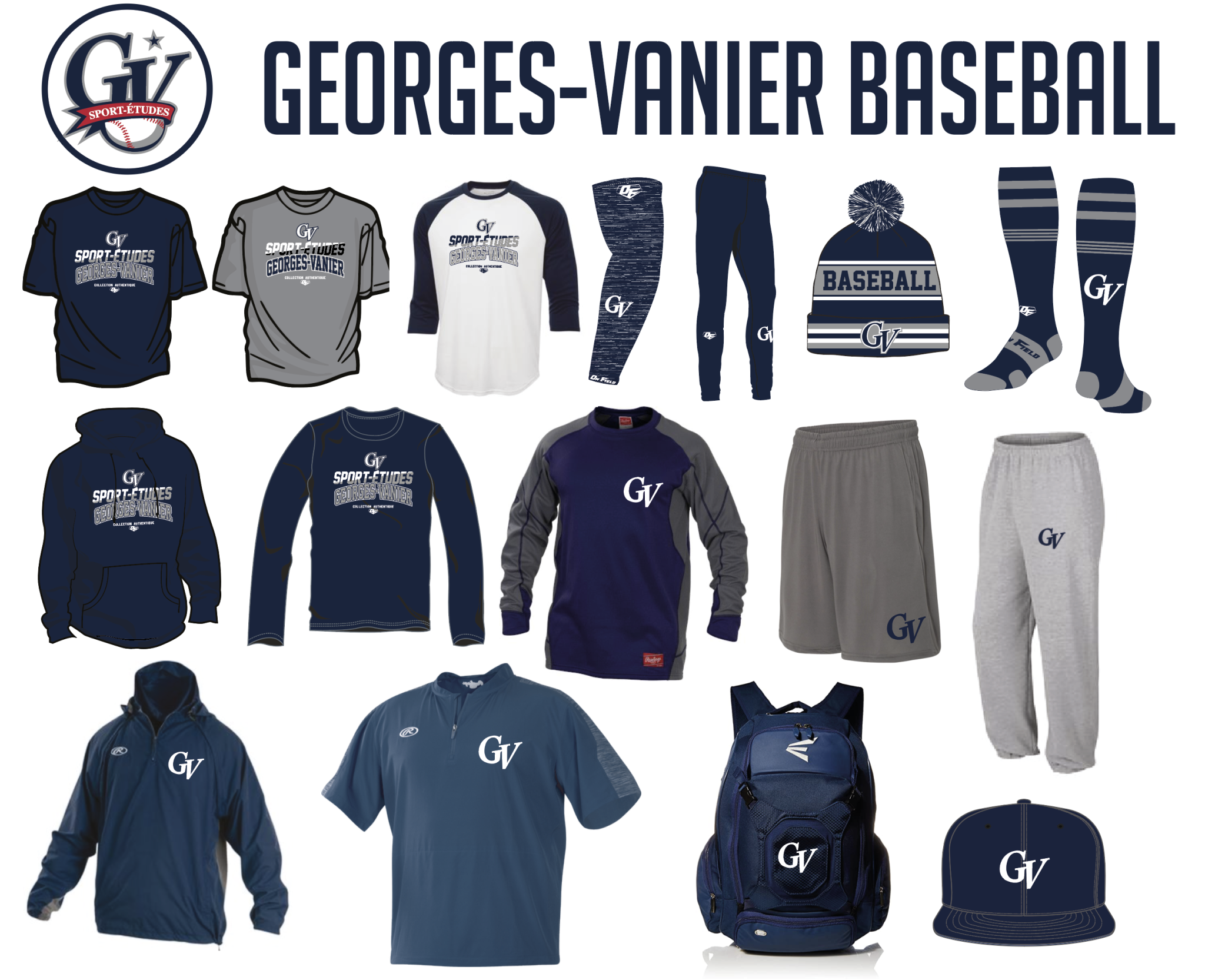T-shirt 2018 OF dry-fit avec logo GV Baseball