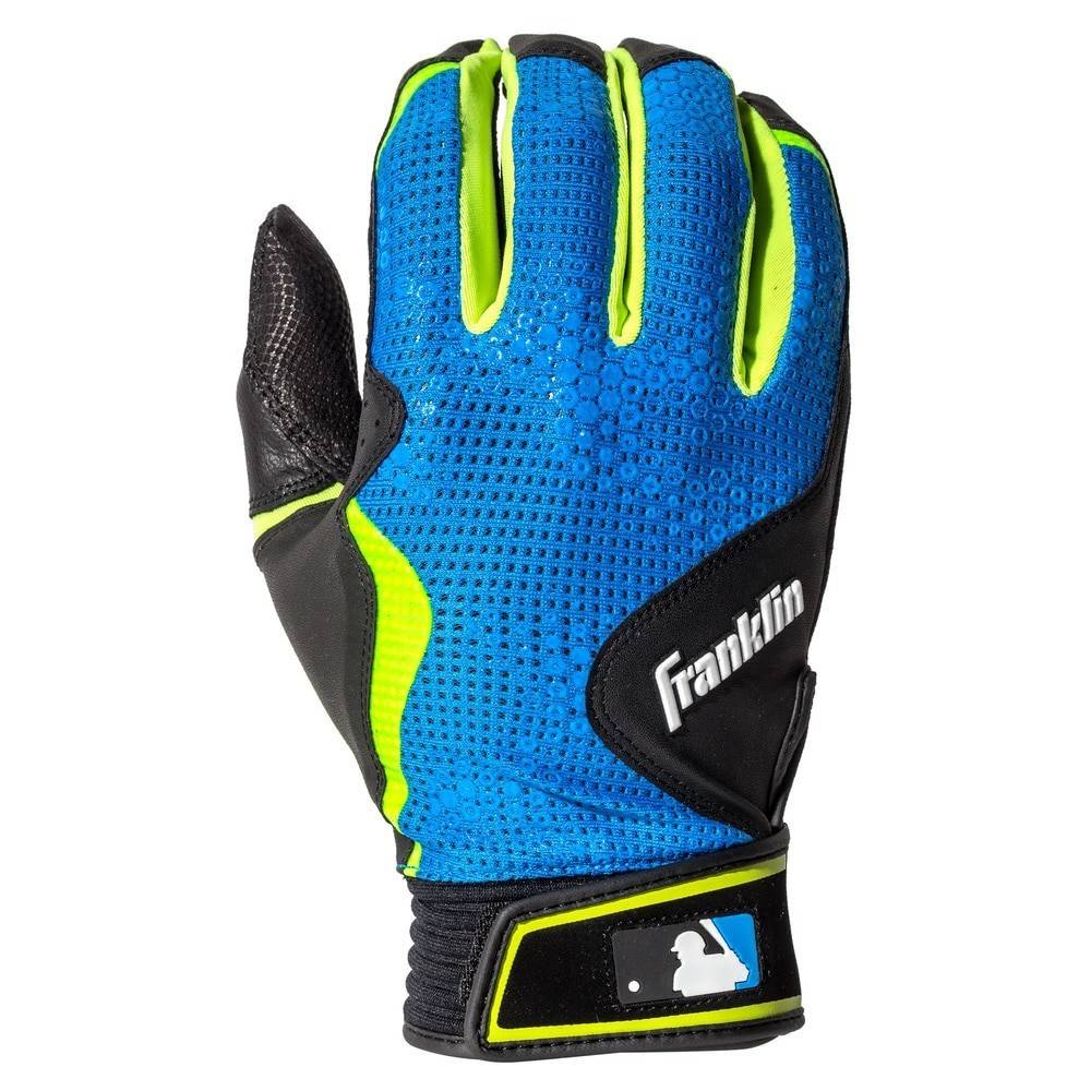 Franklin FreeFlex Batting Gloves Black/ElectricBlue/Lime