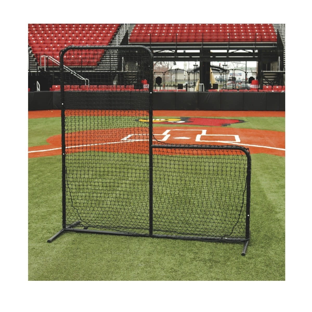 Sidelines pitcher L-screen frame protective net