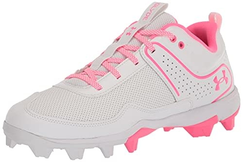 Under Armour Girls Glyde RM junior softball cleats white and pink-101