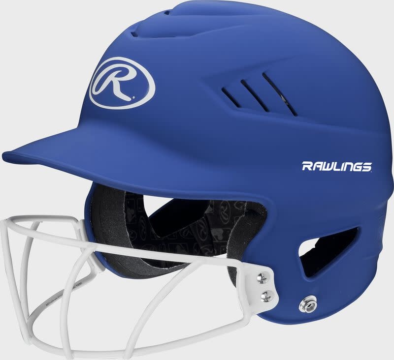 Rawlings Cool-flo Series Matte Softball Helmet with mask royal OSFA