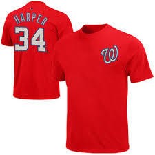 Majestic player name and number athletic red t-shirt B.Harper