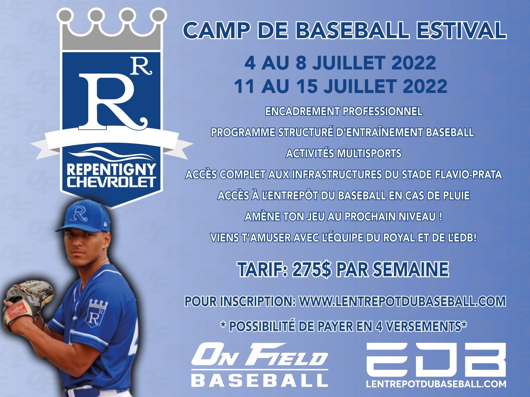Camp de baseball estival Royal Chevrolet de Repentigny - L'entrepôt du baseball