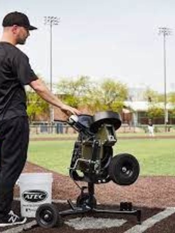 ATEC Atec M3X softball pitching machine on caddypod