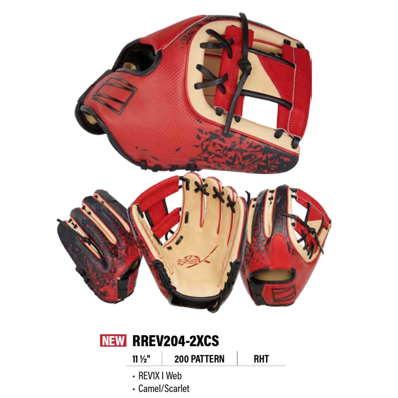 RAWLINGS REV1X Series RREV204-2XCS  11.5'' RHT Infield Baseball Glove