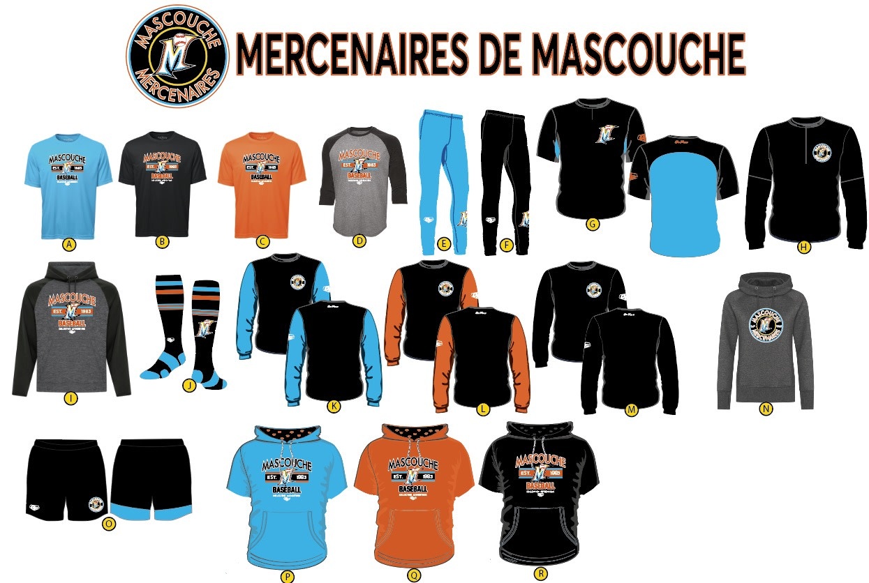 Baseball Mascouche clothing collection part 1