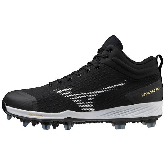 MIZUNO DOMINANT 4 Mid TPU men MOLDED BASEBALL CLEAT Black - White