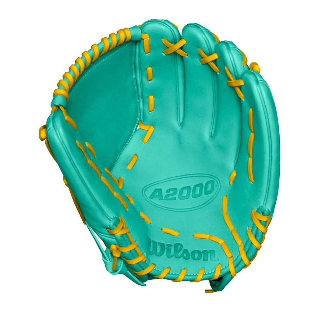 Wilson A2000 Fall 2024 B23 Seafoam/Yellow 12" pitcher glove