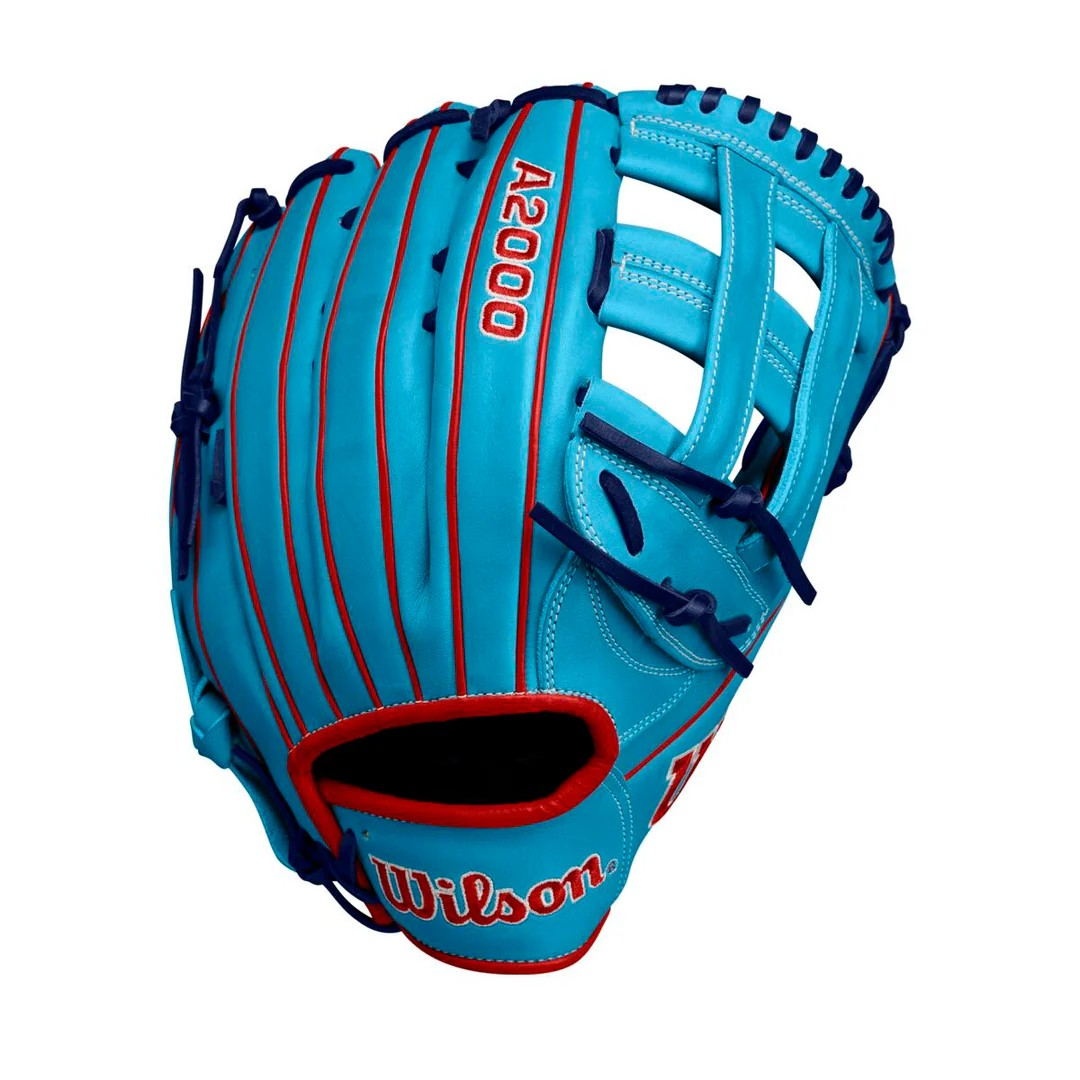 Wilson A2000 Fall 2024 1750 Sky Blue/Red/White 12.5"