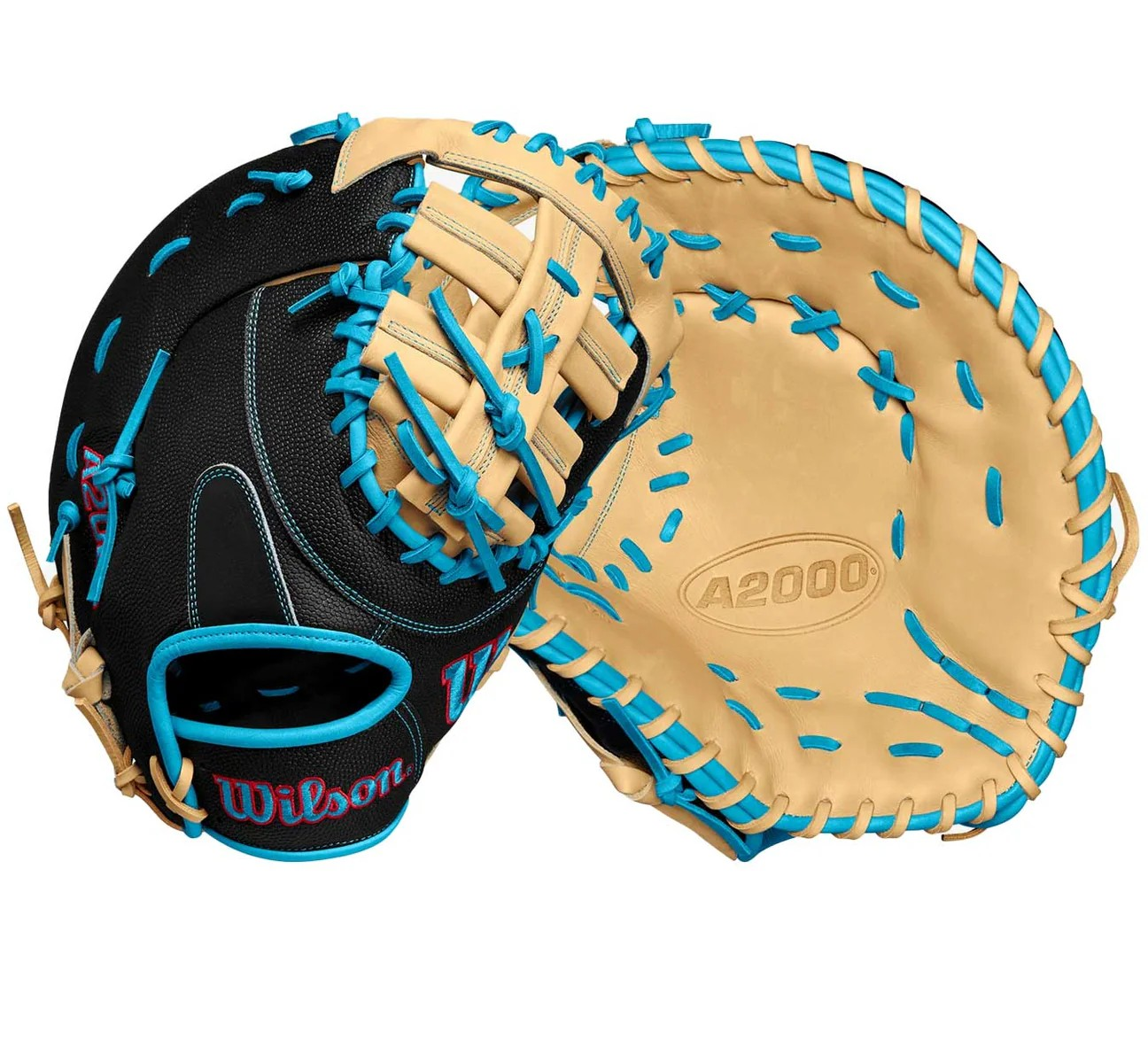 Wilson A2000 Fall 2024 1679SS Black/Camel/Blue 12.5" First base glove