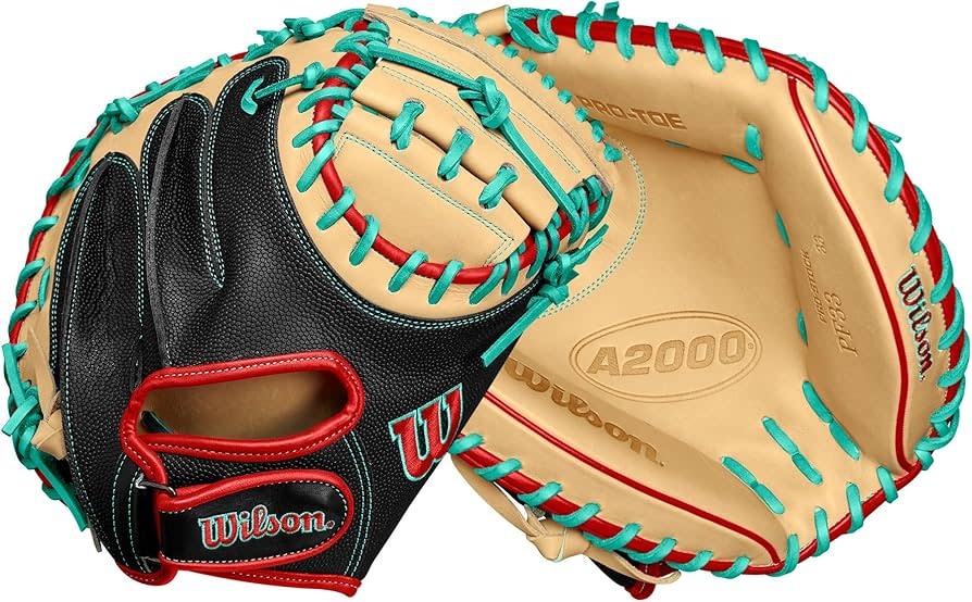 Wilson A2000 PF33 Black/Camel/Red/Green 33" Catchers Mitt RHT