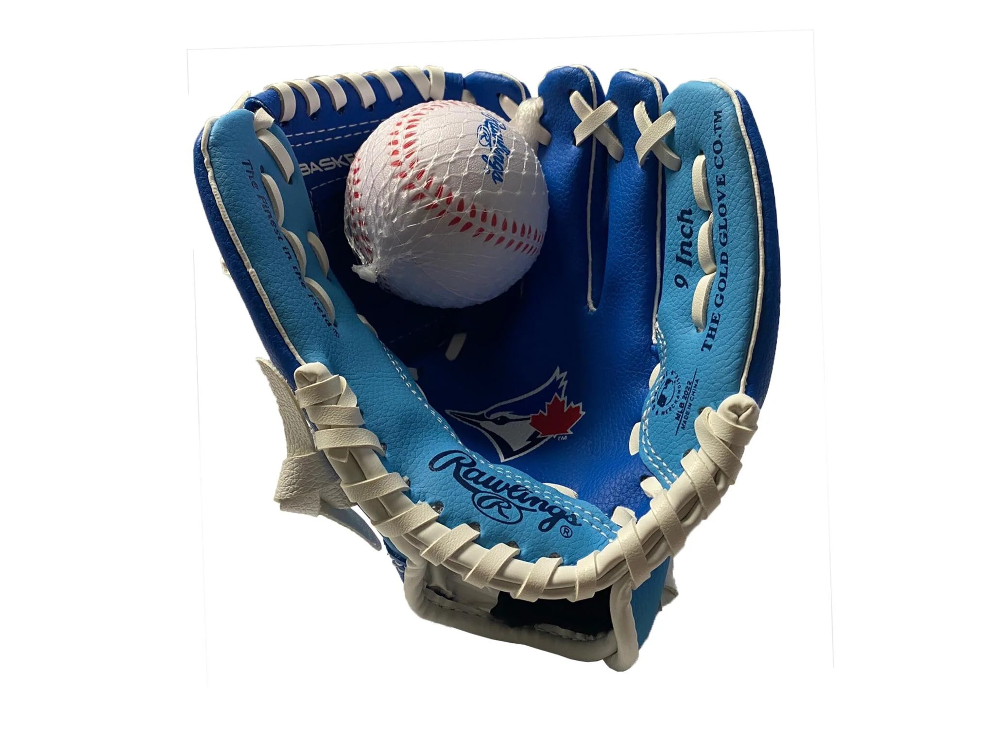 RAWLINGS Toronto Blue Jays 9" MLB Team Logo Glove with ball RHT
