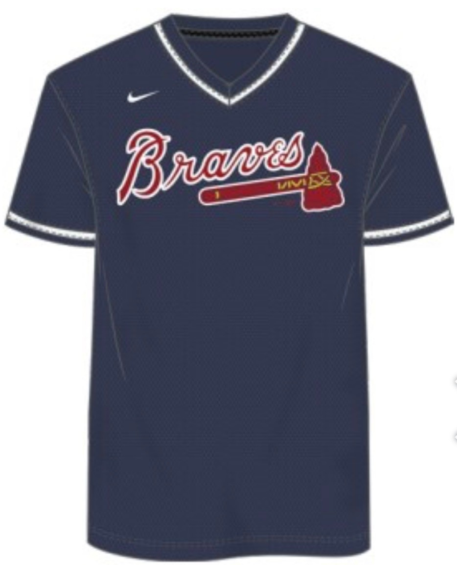 Nike MLB crew neck Vapor V-neck jersey Atlanta Braves