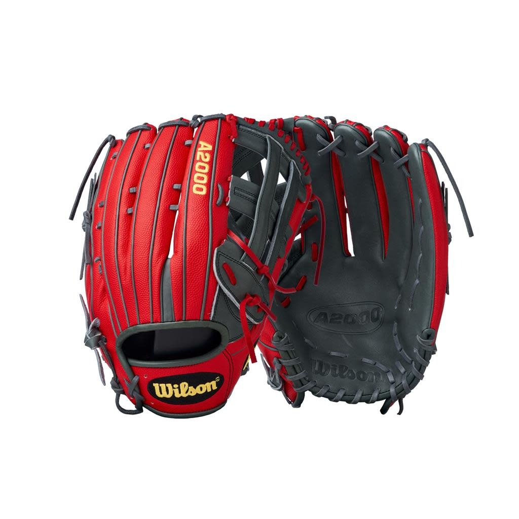 Wilson 2025 A2000 slowpitch COAL GREY-RED superskin 14''