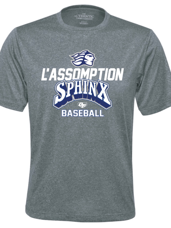 On Field T-Shirt OF dry fit Team 365 blend gris charcoal avec logo Sphinx en sérigraphie - OFT-SP-GY