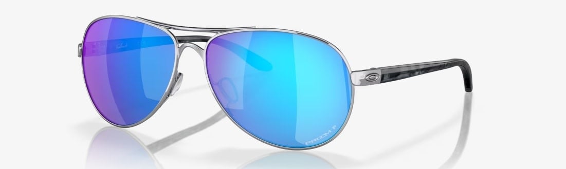 Oakley Feedback OO4079-3359 - prizm sapphire polarized Lenses,  polished chrome Frame