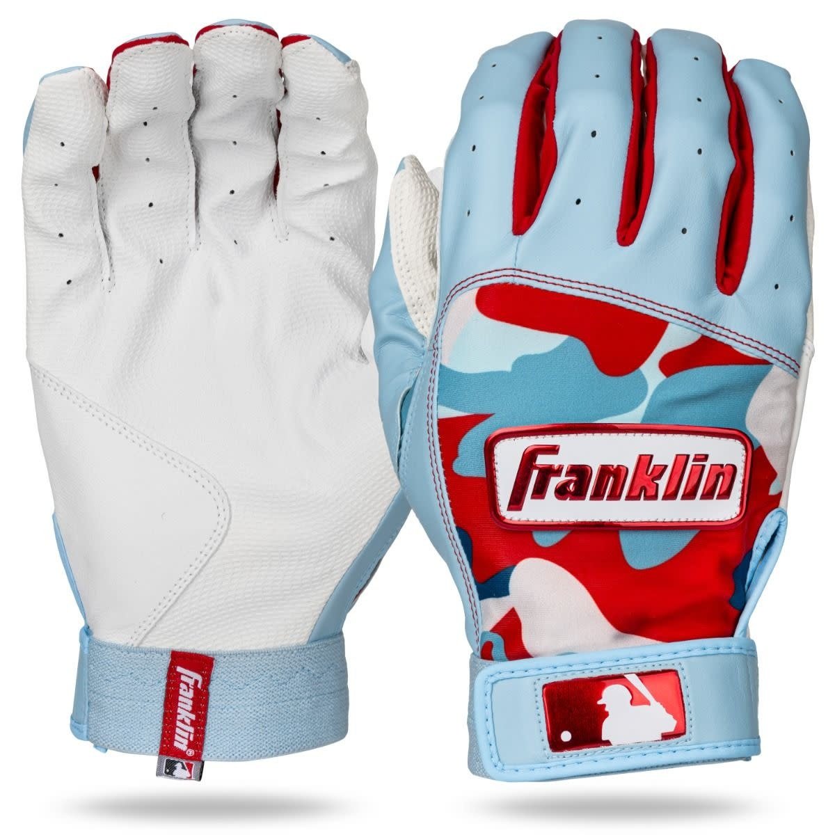 Franklin Digitek adult Batting Gloves White/ Carolina Blue Camo