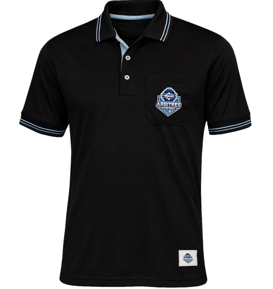 Polo Arbitre Baseball Quebec noir