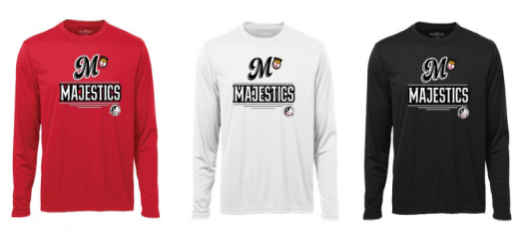 Chandail manches longues avec logo des Majestics en sérigraphie