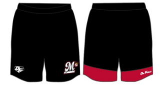 Short noir On Field avec poches et  avec logo des Majestics en sublimation