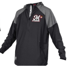 Manteau Rawlings Color Sync noir manches longues avec logo des Majestics de Lanaudiere