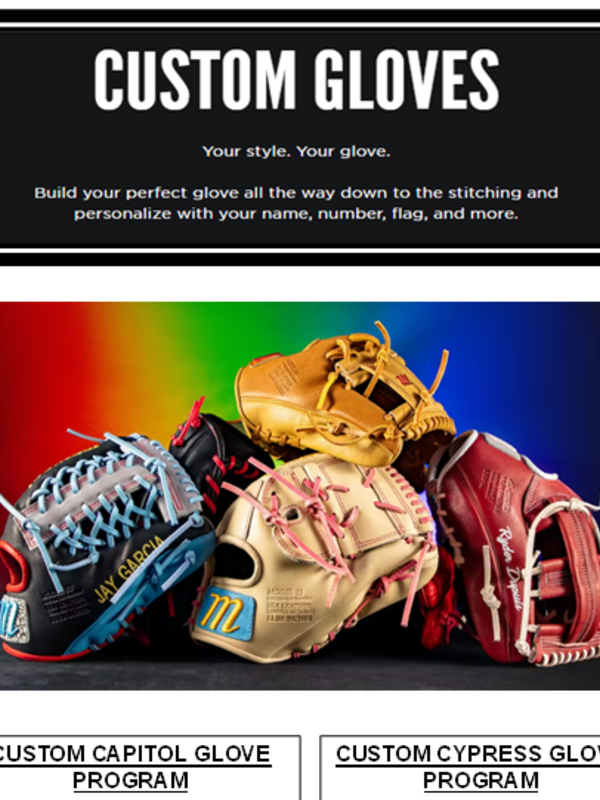 Rawlings Marucci custom fielding glove program