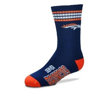 Mens NFL Denver Broncos Team Socks w/Stripes LG