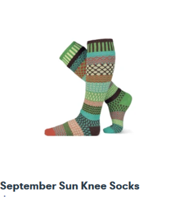 Solmate Mismatched  Knee-Hi  Socks September Sun Large