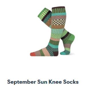 Solmate Mismatched  Knee-Hi Socks September Sun Small