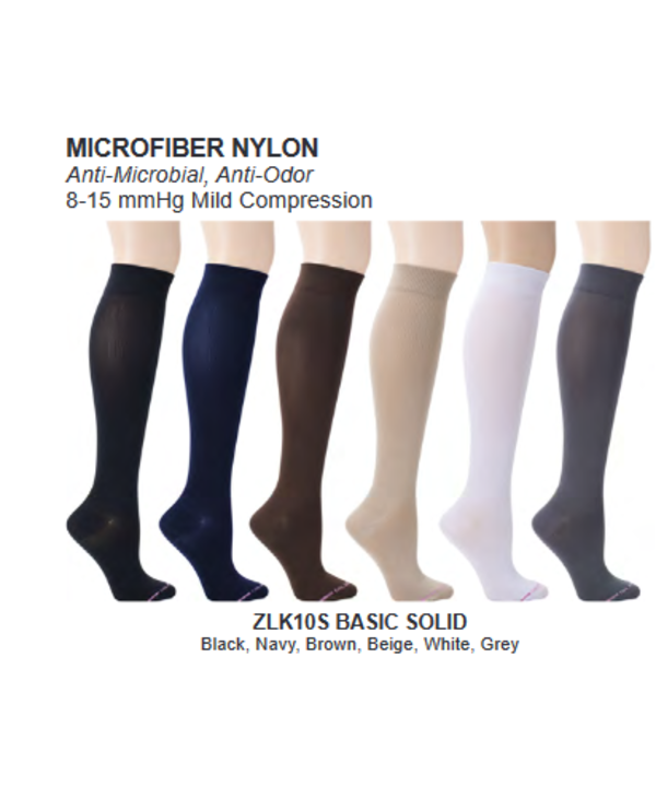 Dr Motion Women's Compression Micro Nylon Socks: Solid Color