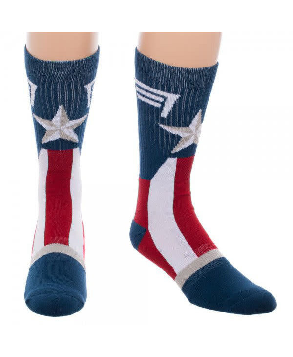 Captain America Suit Up Crew Socks Large