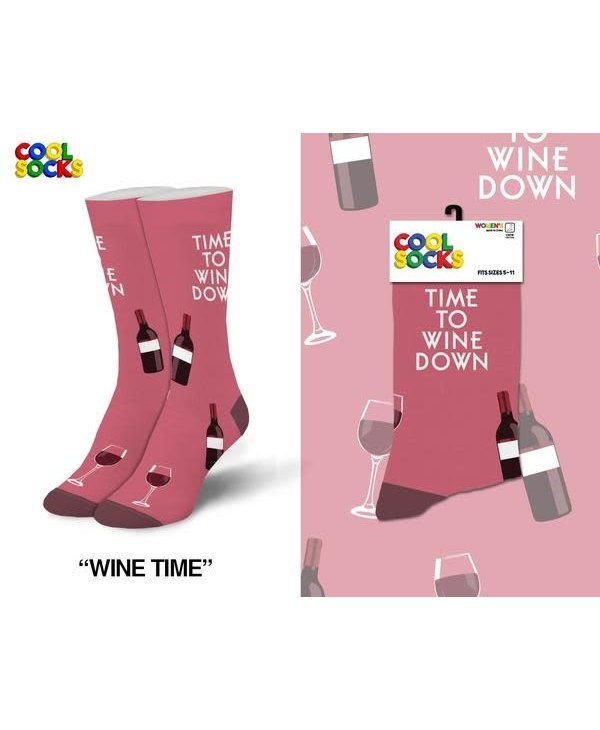 Wine Time Crew Socks Medium