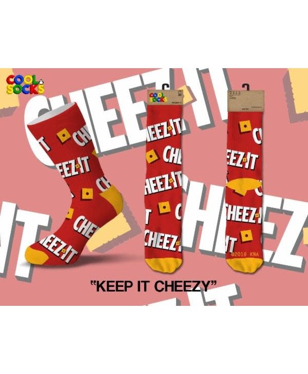 Keep It Cheezy Crew Socks Large