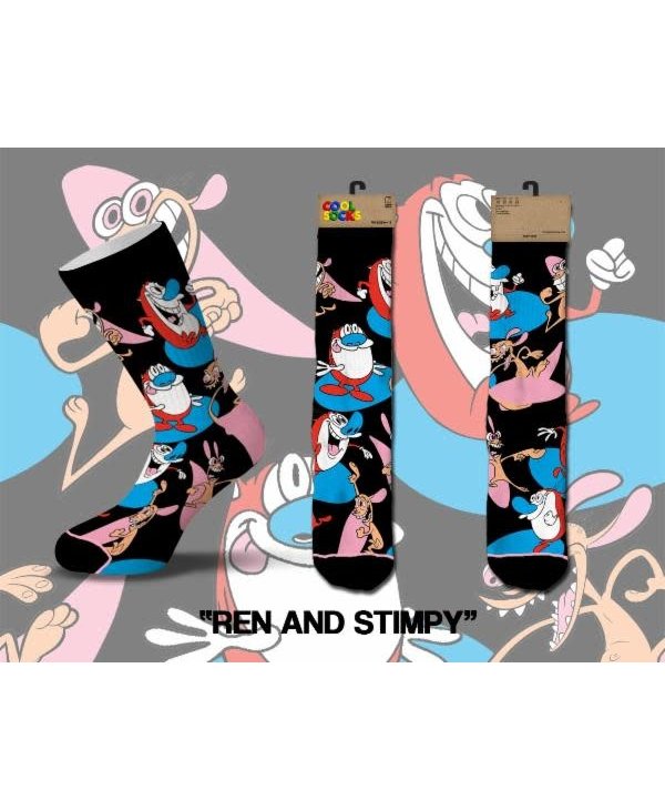 Ren & Stimpy Crew Crew Socks Large