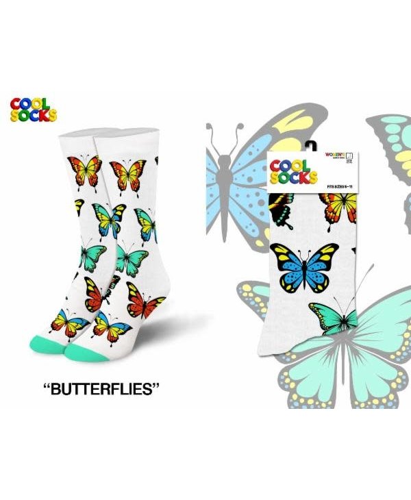 Butterfly Crew Socks Medium