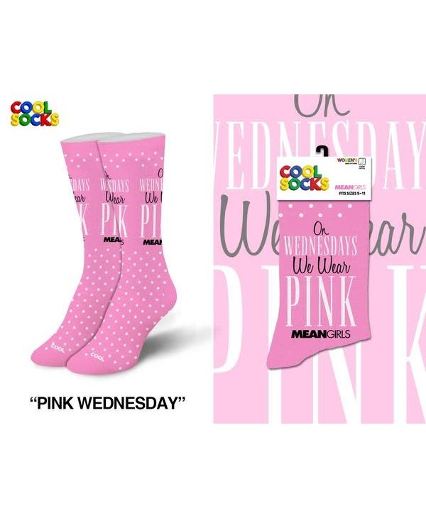 Pink Wednesday Crew Socks Medium