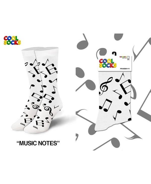Music Notes Crew Socks Medium