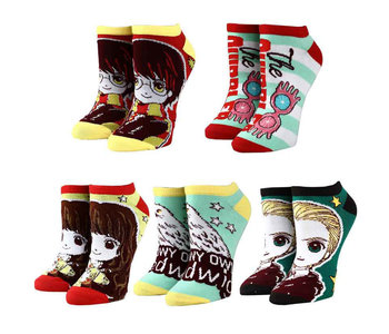 Harry Potter Chibi 5pk Low-Cut Socks Medium