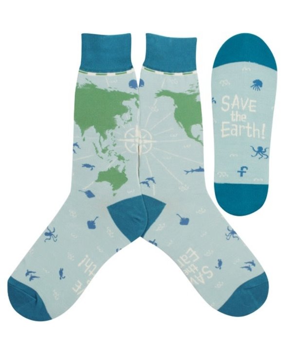 Save The Earth Crew Socks Large