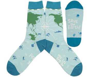 Save The Earth Crew Socks Medium