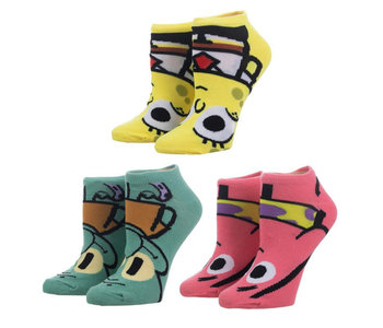 Spongebob 3pk Low cut Socks Medium
