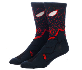 Miles Morales Spiderman 360 Crew Socks Large