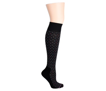 Dr. Motion Compression Dots and HBone Cushion Sole Black Medium
