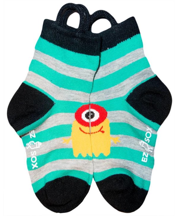 Kids EZ Sox 2 Pair Pack Monster Stripes Socks
