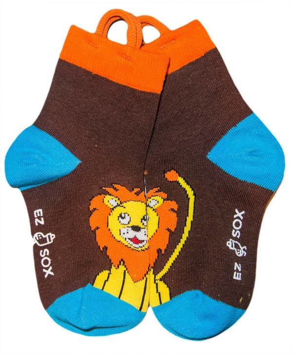 Kids EZ Sox 2 Pair Pack Lion & Monkey Socks