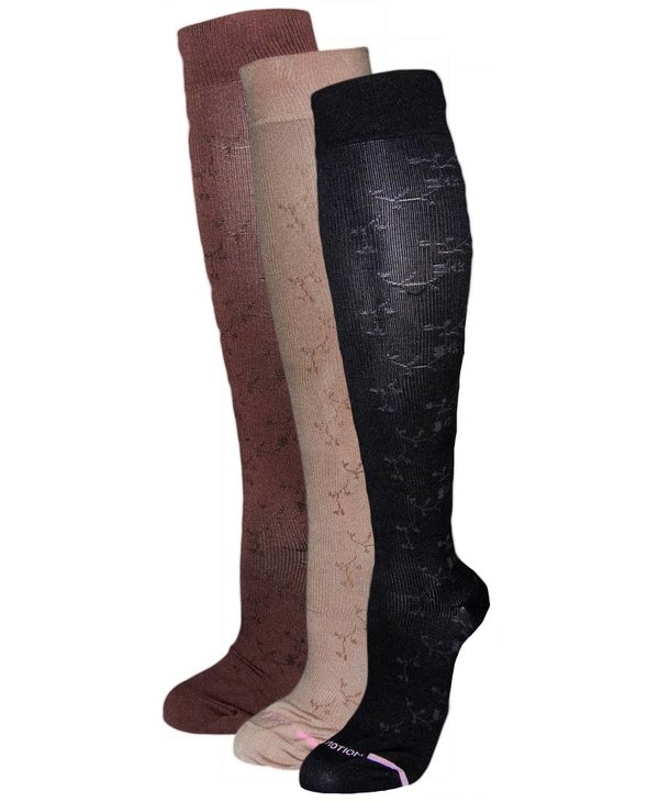 Dr. Motion Women's Compression Socks: Floral Pattern