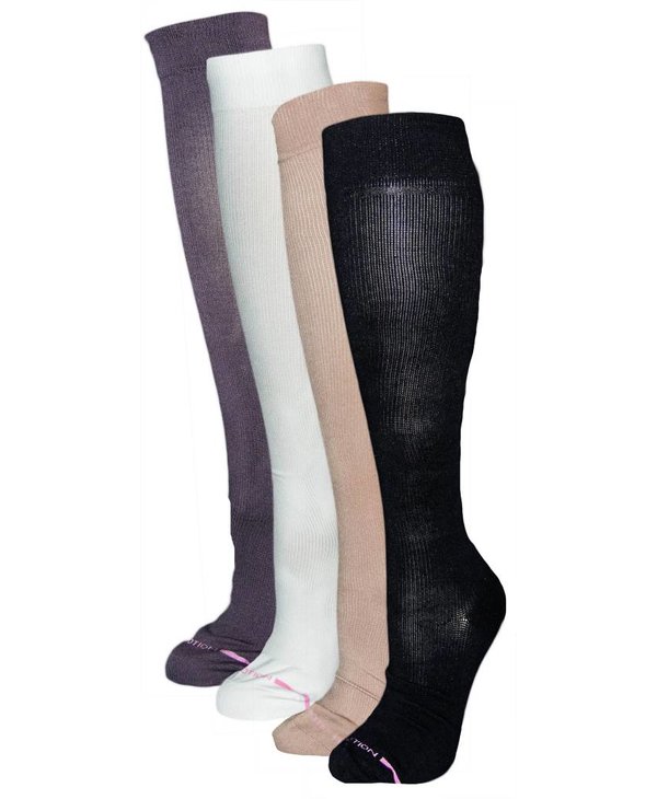 Dr Motion Women's Compression Micro Nylon Socks: Solid Color