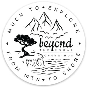 Beyond The Usual BTU Compass Sticker  3"