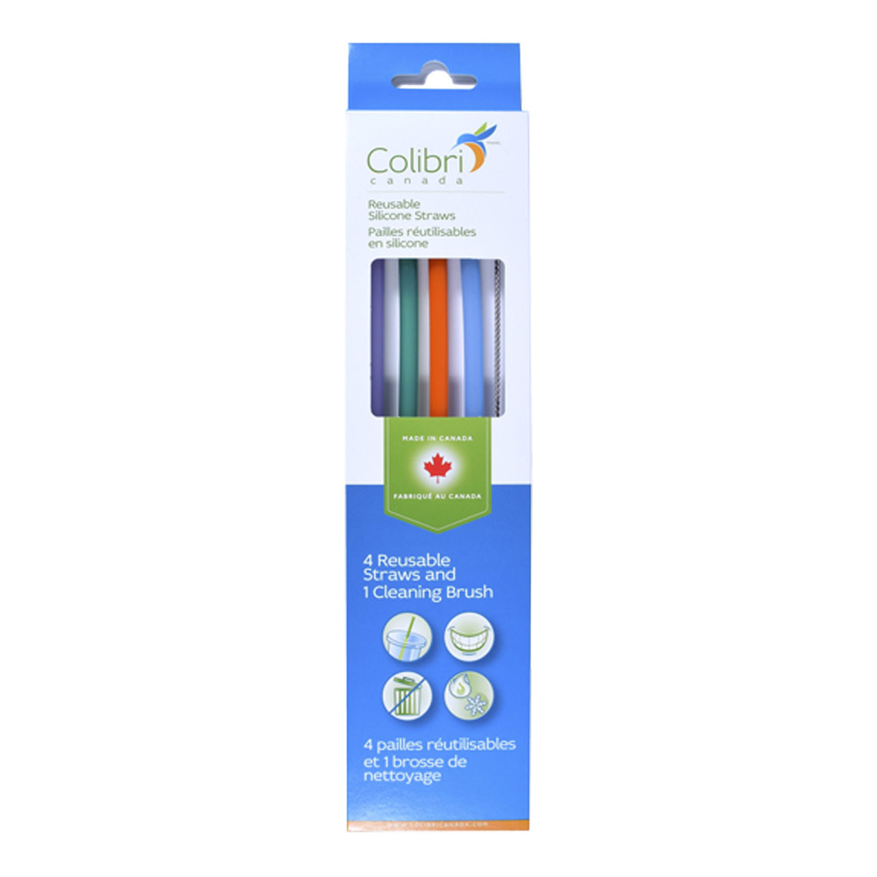 Colibri Canada Colibri Silicone Straw pack (4) + cleaner